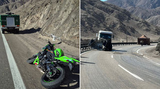 Accidente fatal en Ruta 28: motociclista muere y camión choca contra cerro en Antofagasta