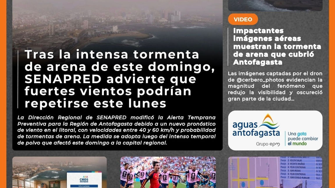 Portada N°902 de Radio Antofagasta Online para hoy lunes 20 de julio de 2026