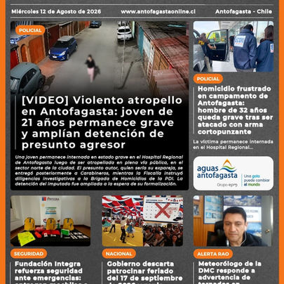Portada N°923 de Radio Antofagasta Online para hoy miércoles 12 de agosto de 2026