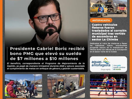 Portada N°781 de Radio Antofagasta Online para hoy viernes 20 de febrero del 2026