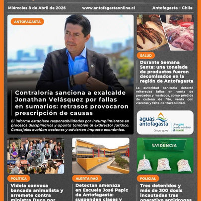 Portada N°820 de Radio Antofagasta Online para hoy miércoles 8 de abril de 2026