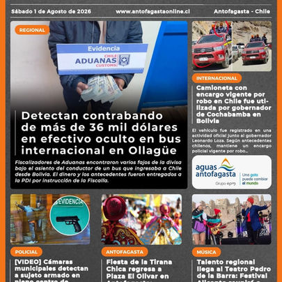 Portada N°914 de Radio Antofagasta Online para hoy sábado 1 de agosto de 2026