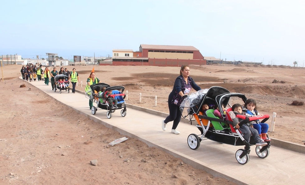 Jardín infantil “Perlitas del Desierto” estrenó nuevos carros de evacuación de simulacro de sismo y tsunami en Antofagasta