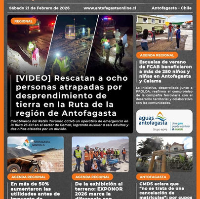 Portada N°782 de Radio Antofagasta Online para hoy sábado 21 de febrero de 2026