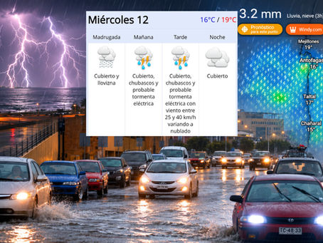 SENAPRED mantiene Alerta Temprana Preventiva: lluvias, tormentas eléctricas y fuertes vientos marcarán los próximos días en la Región de Antofagasta