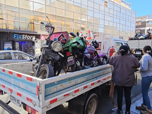 18 motos son sacadas de circulación en operativo de seguridad en pleno centro de Antofagasta