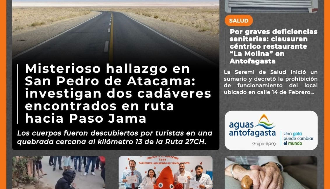 Portada N°876 de Radio Antofagasta Online para hoy martes 16 de junio de 2026
