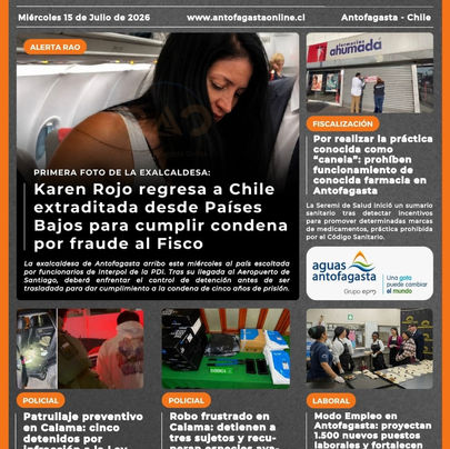 Portada N°899 de Radio Antofagasta Online para hoy miércoles 15 de julio de 2026