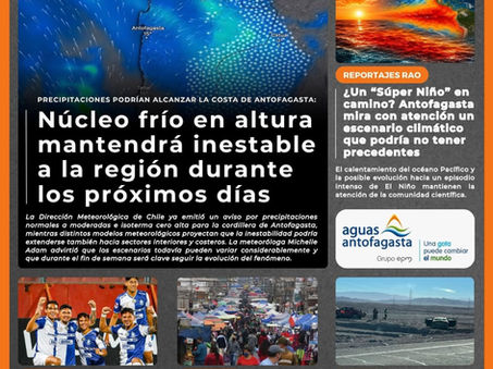 Portada N°920 de Radio Antofagasta Online para hoy sábado 8 de agosto de 2026