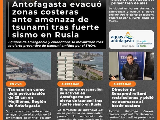 Portada N°621 Edición Especial de Radio Antofagasta Online para hoy jueves 31 de julio del 2025.