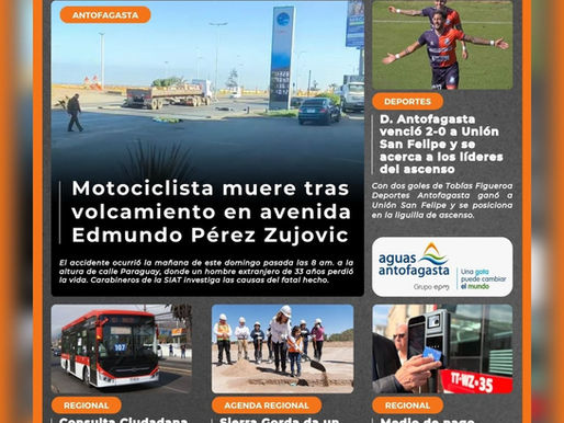Portada N°641 de Radio Antofagasta Online para hoy lunes 25 de agosto del 2025