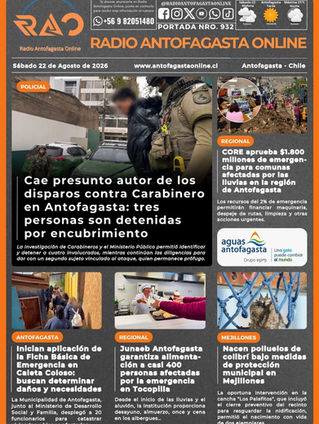 Portada N°932 de Radio Antofagasta Online para hoy sábado 22 de agosto de 2026