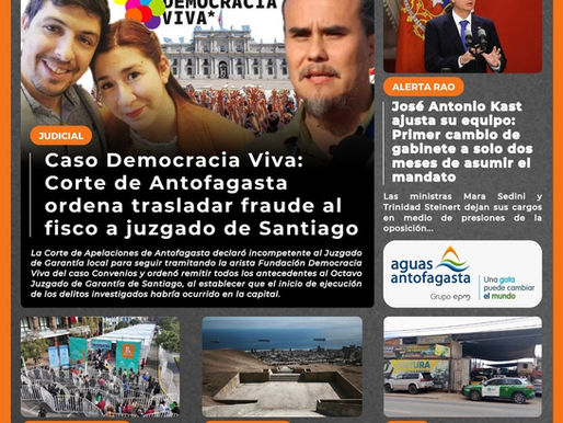 Portada N°855 de Radio Antofagasta Online para hoy miércoles 20 de mayo de 2026