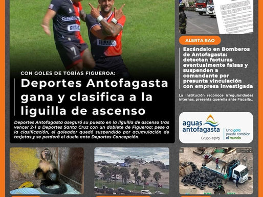 Portada N°697 de Radio Antofagasta Online para hoy lunes 3 de noviembre del 2025.