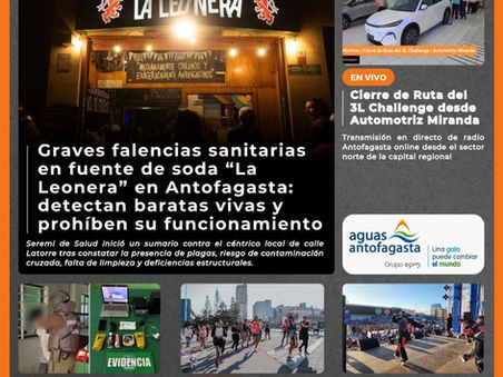 Portada N°913 de Radio Antofagasta Online para hoy viernes 31 de julio de 2026