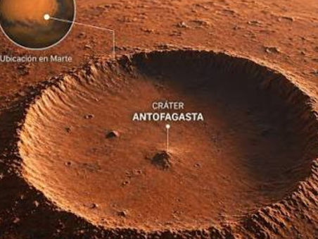 NASA designa oficialmente "Antofagasta" a un cráter de impacto en Marte