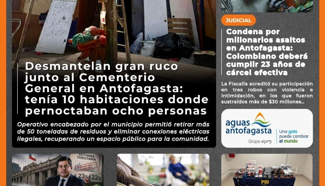 #TitularesRAO | Portada N°896 de Radio Antofagasta Online para hoy sábado 11 de julio de 2026