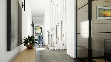 Contemporary Gablefront House Entry