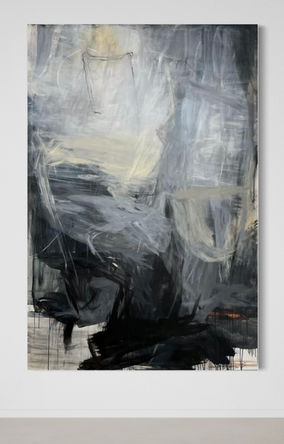 black, white, gray abstract acrylic painting