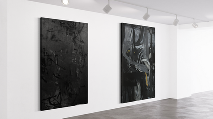 large abstract black paintings