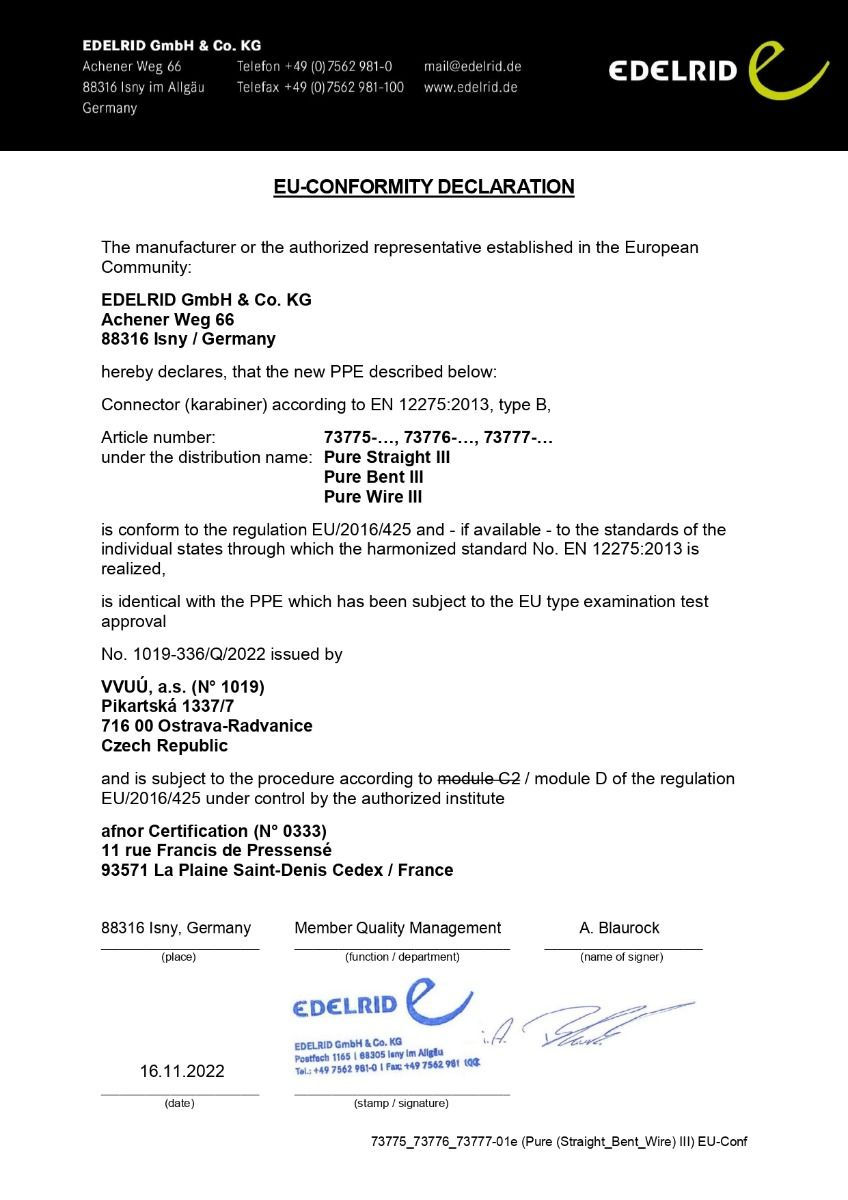 Thumbnail: Edelrid Pure Bent Carabiner (Pack of 2)