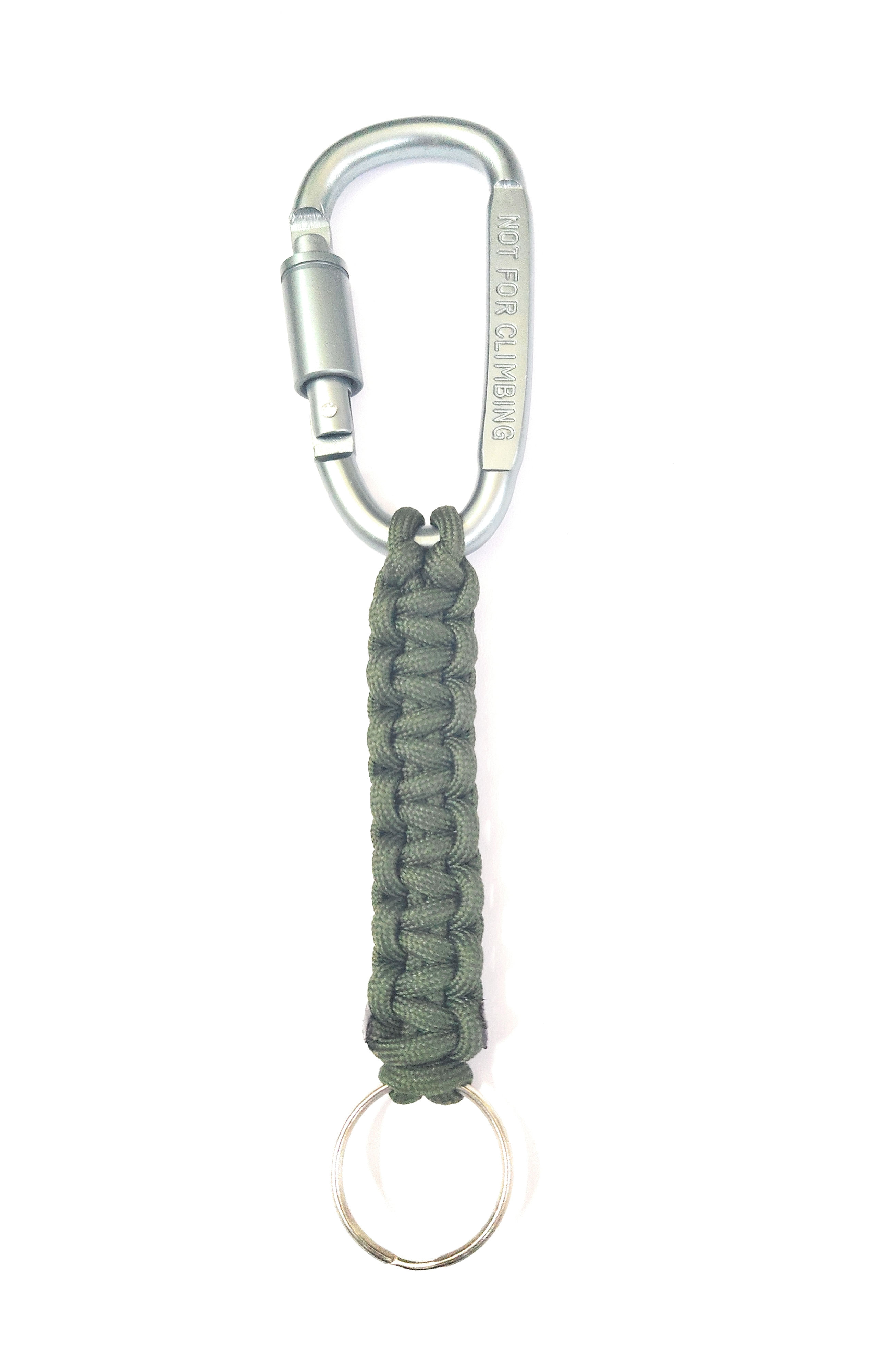 ADD GEAR Grey Locking Carabiner with Paracord Keychain