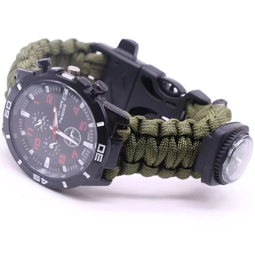 Outdoor Survival Paracord Bracelet Multi-Function Tactical Watch | Add ...