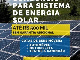 NOVIDADE: Consórcio para sistema de energia solar