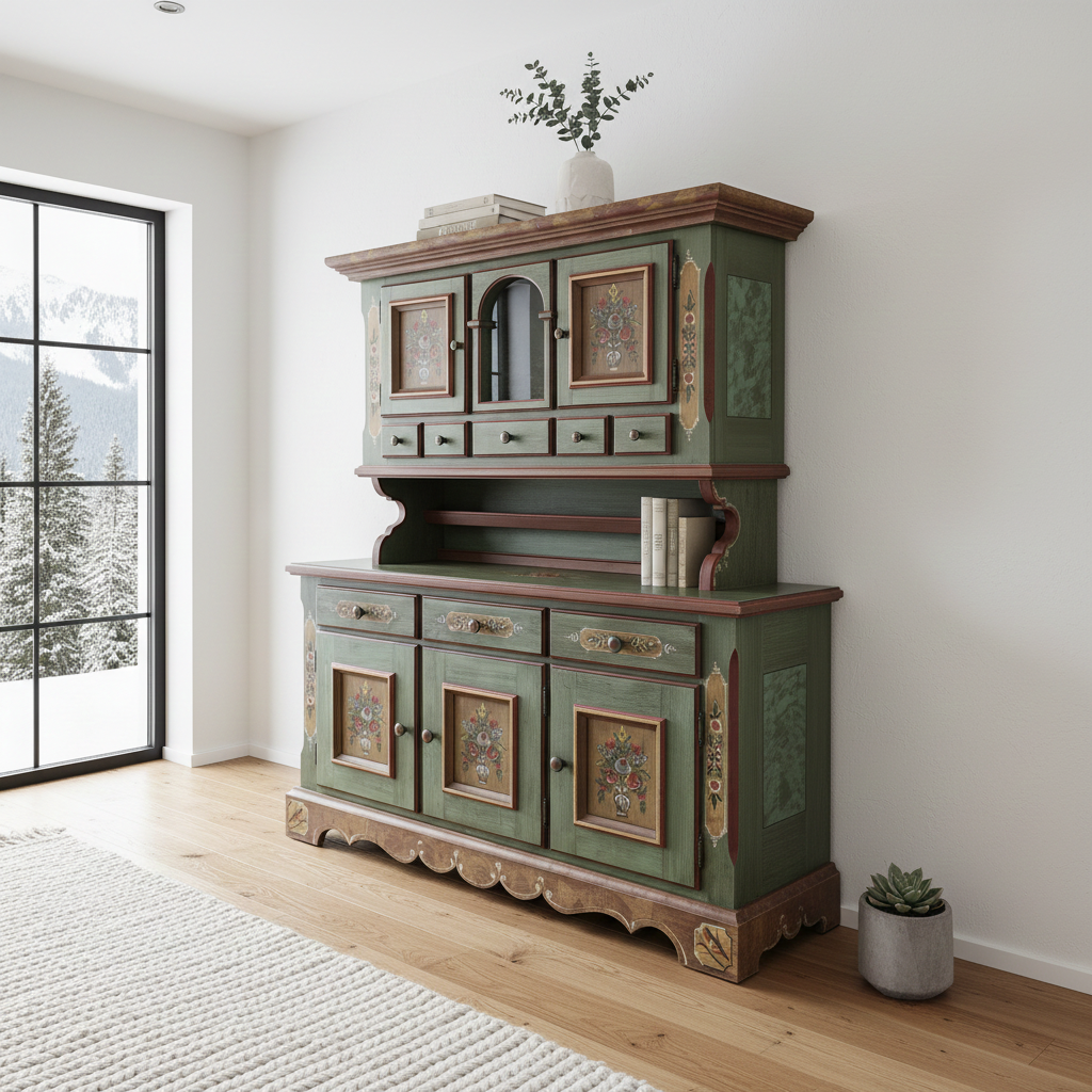 Buffetschrank antik | Voglauer 1800 grün 3 Türen