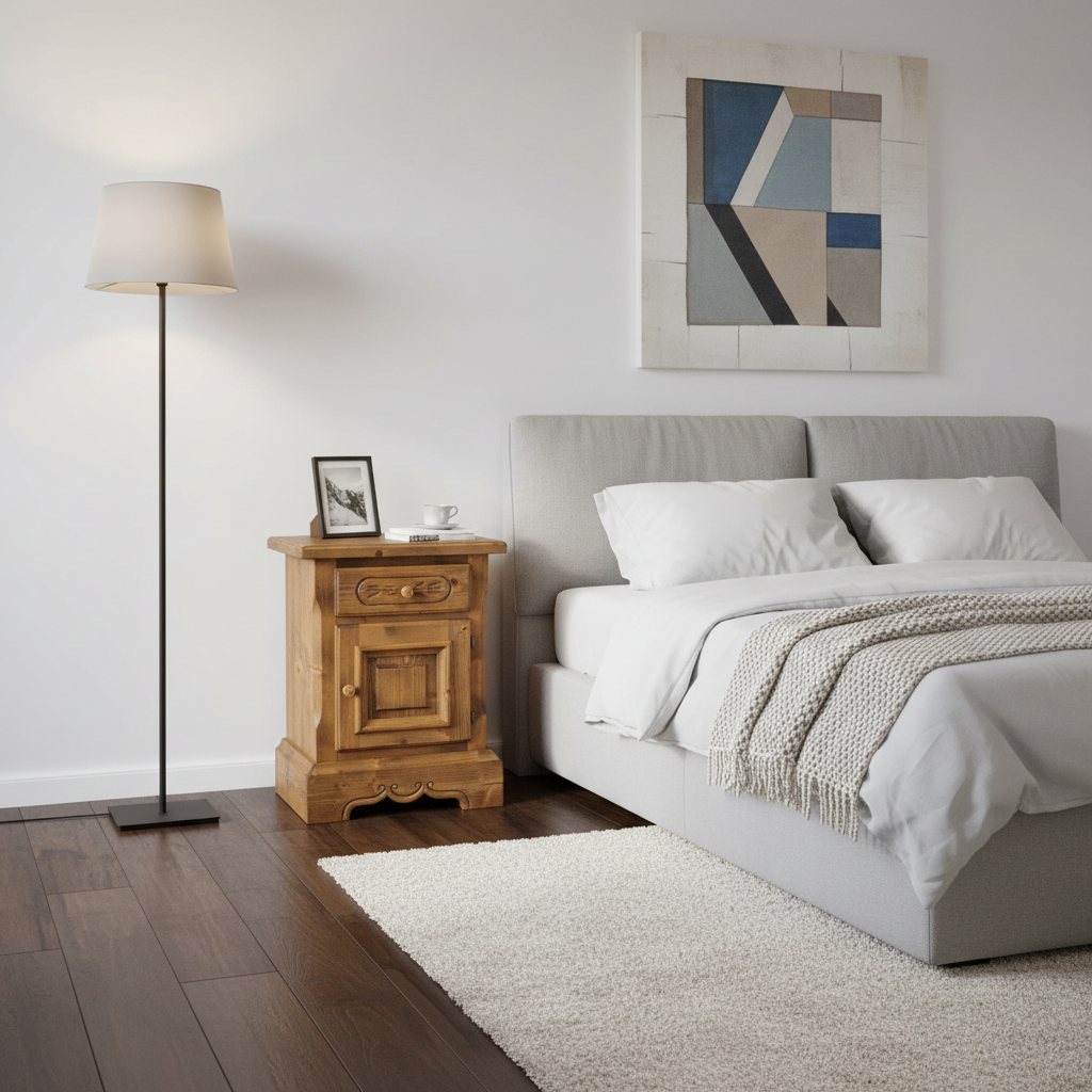 Nachttisch antik | Voglauer 1600 Holzknopf links