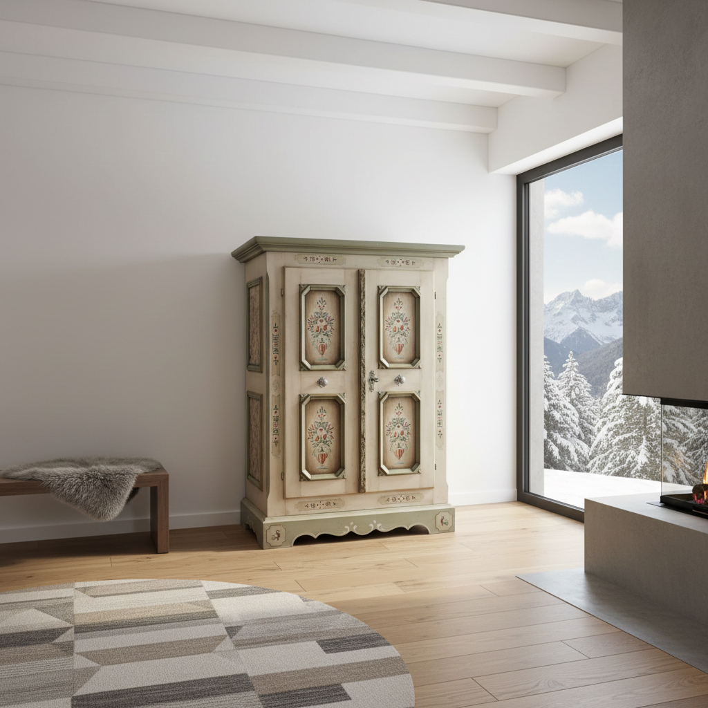 Bauernschrank | Voglauer 1700 weiß 2 Türen Kleiderschrank