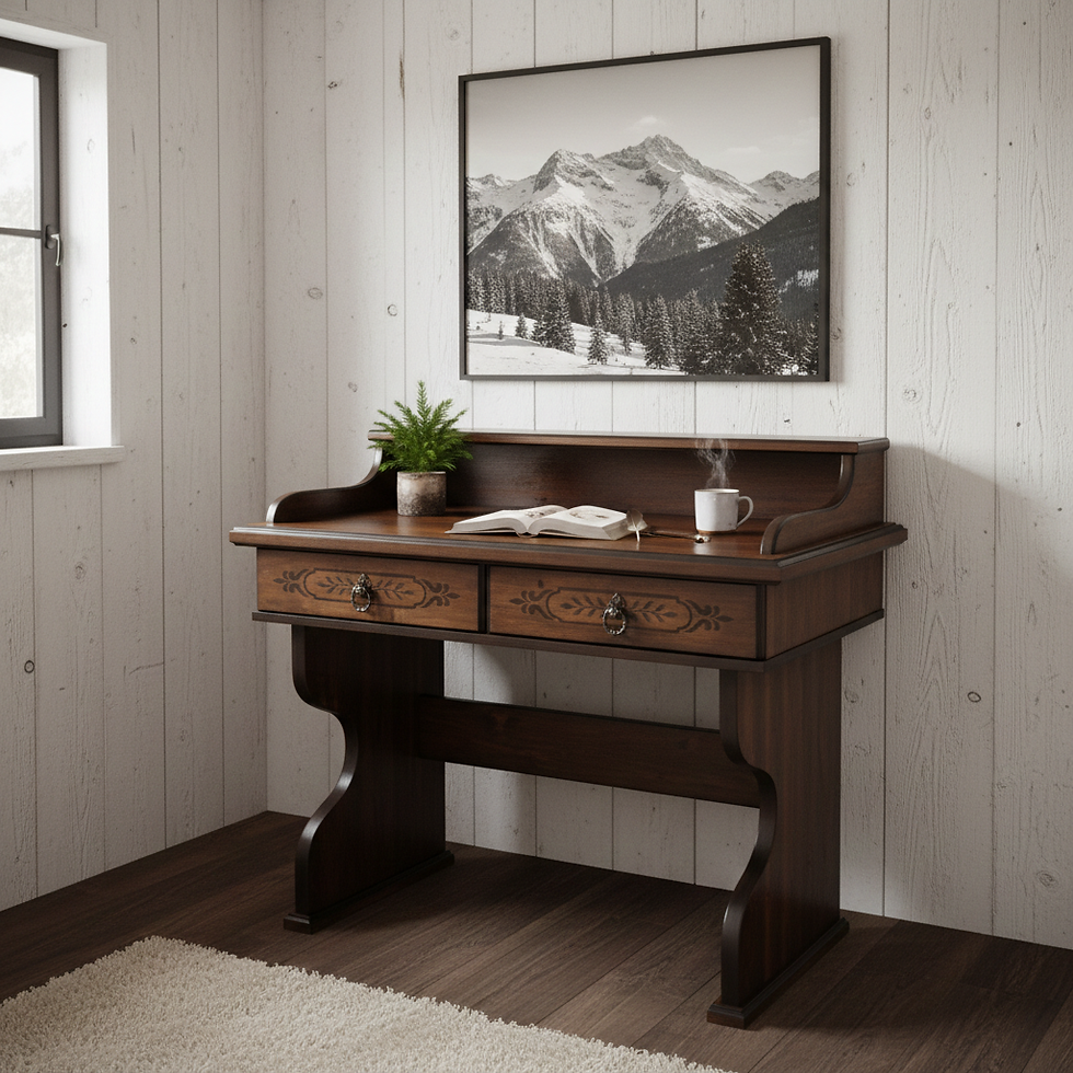 Sekretär antik | Voglauer 1800 braun Schreibtisch 2 Schubladen