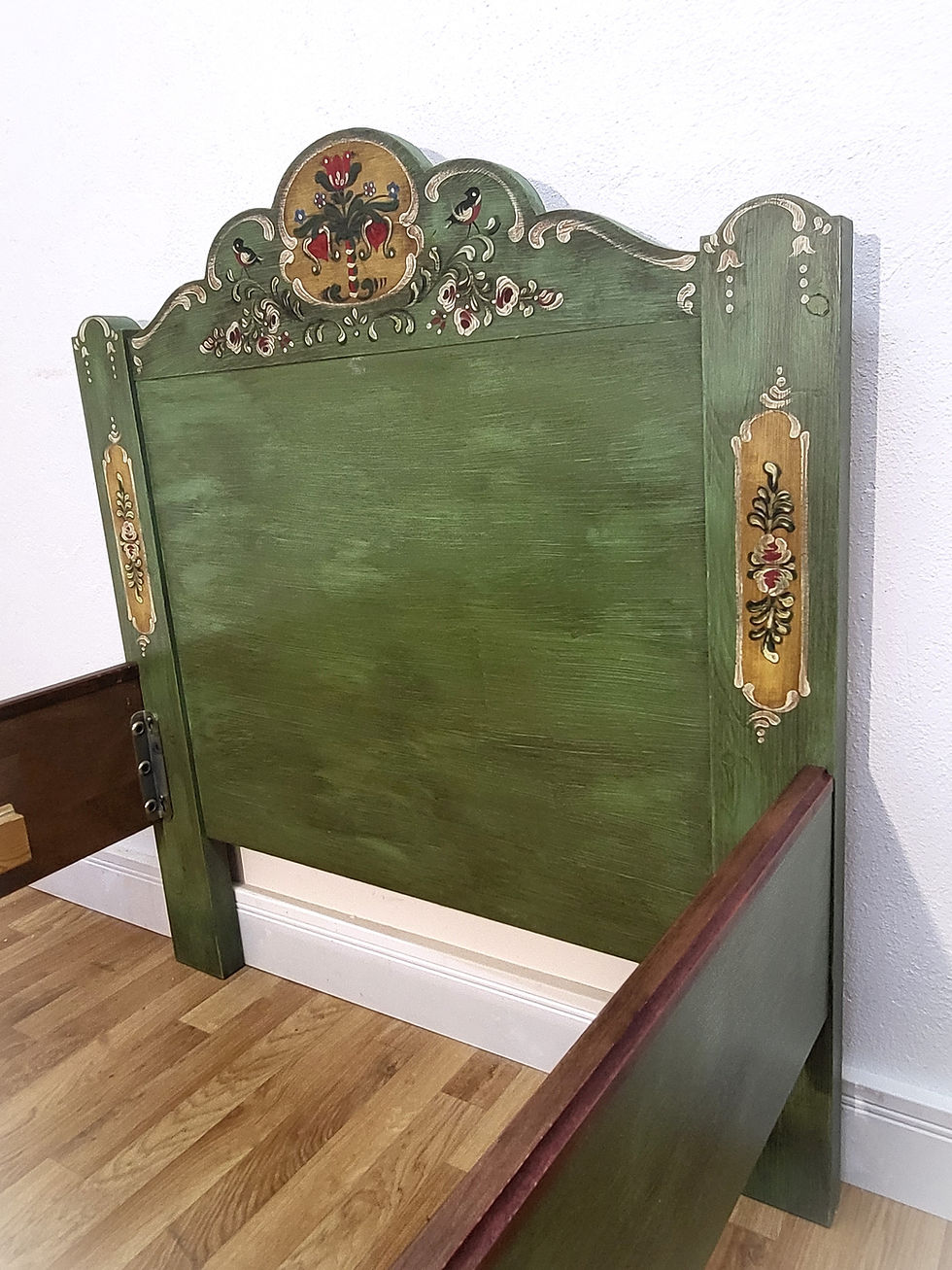 Miniaturbild: Bauernbett | Voglauer 1800 grün EInzelbett 90x190 cm