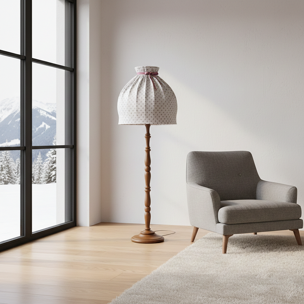 Bauernlampe Voglauer Anno 1600 Stehlampe mit Stoffschirm