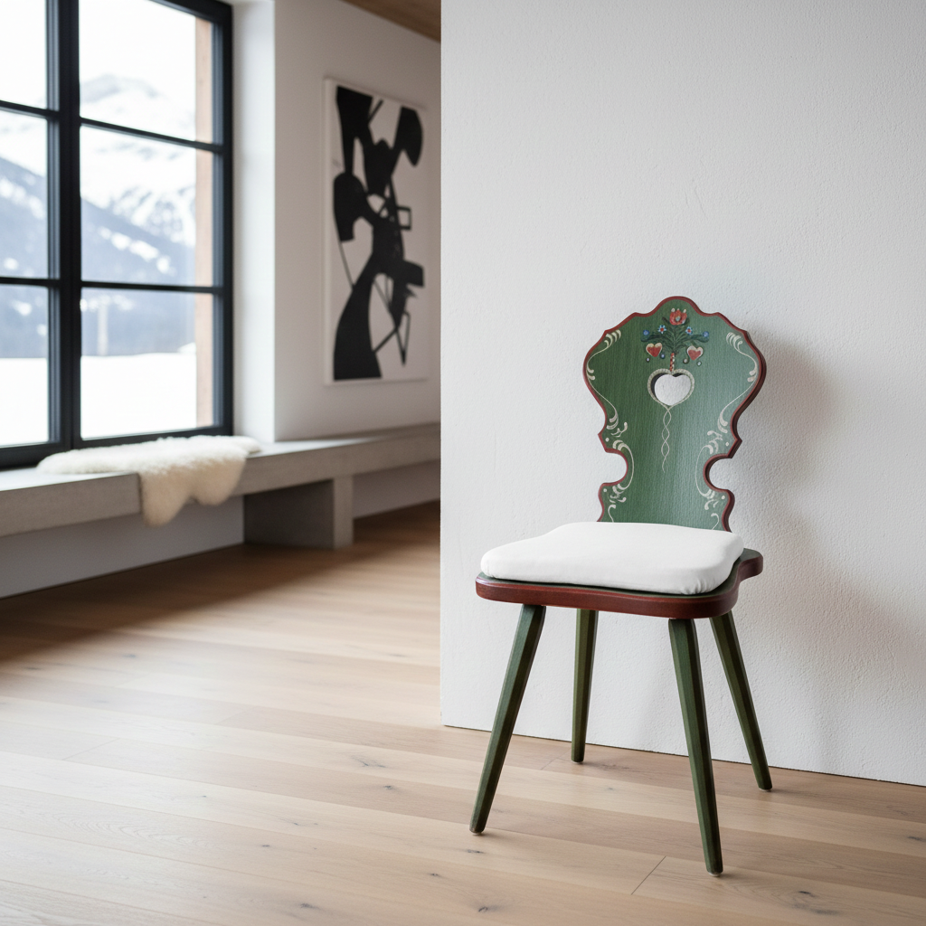 Bauernstühle mit Herz | Voglauer 1800 grün gepolstert
