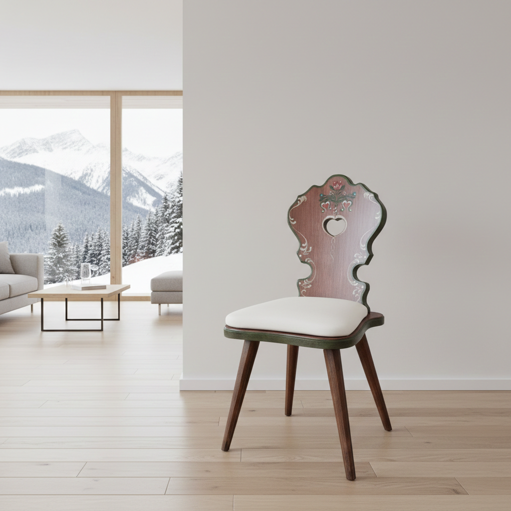 Bauernstühle mit Herz | Voglauer 1800 rosa gepolstert