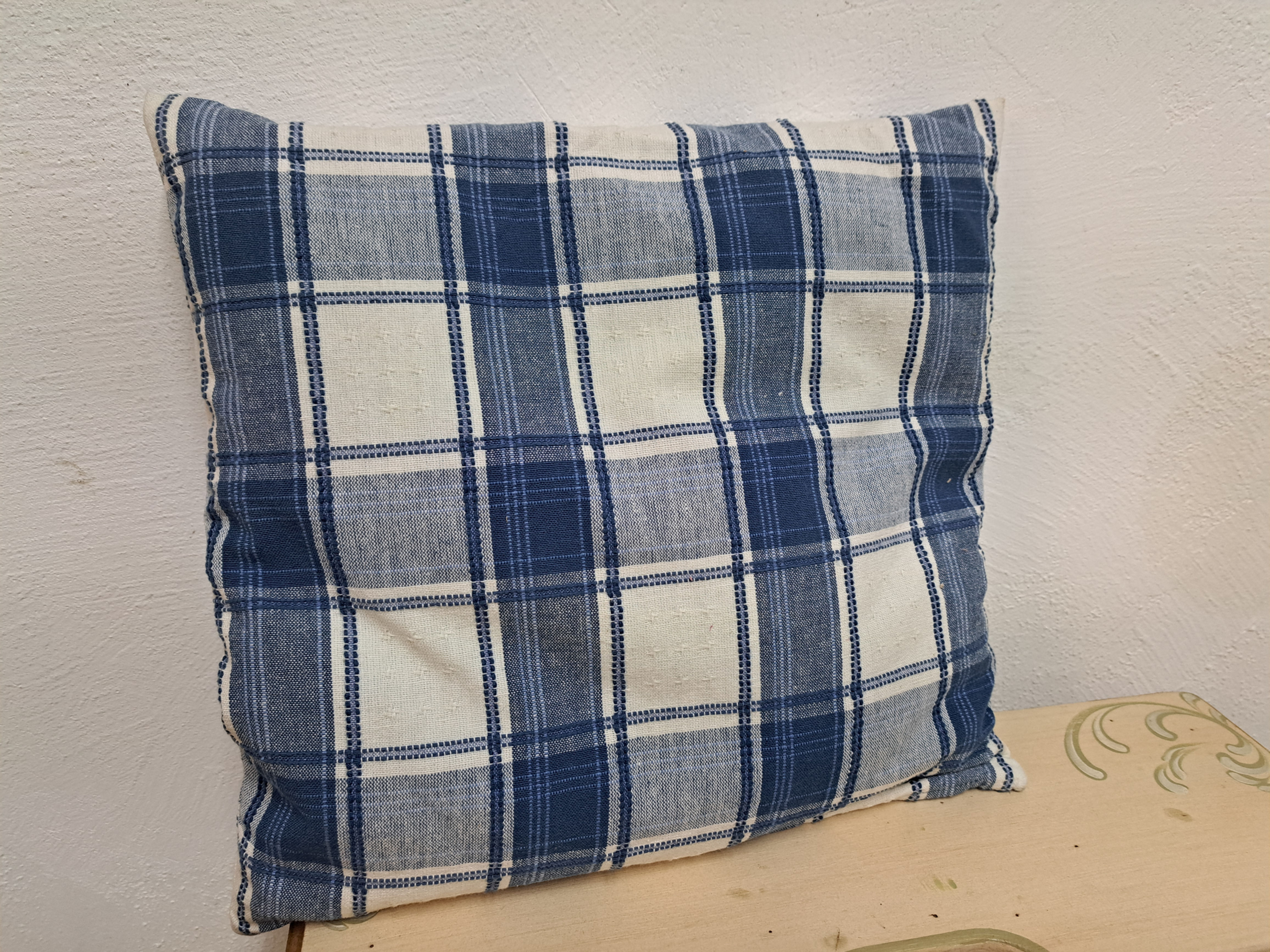 Kissen, blau kariert