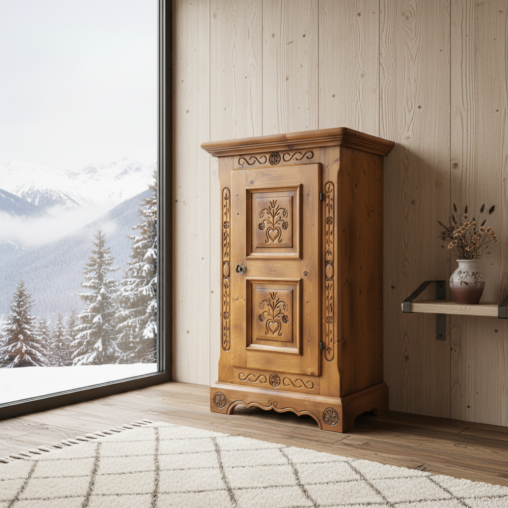 Wäscheschrank Highboard Voglauer Anno 1600 kleiner Schrank Kommode Landhausschrank Bauernschrank Hochzeitsschrank Massivholz