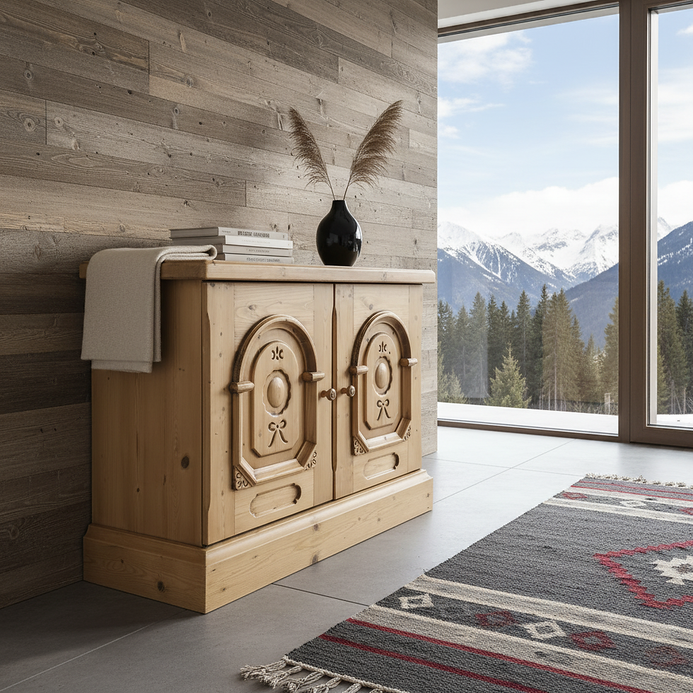 Bauernkommode | Voglauer 1800 Gold 2 Türen Schnitzereien