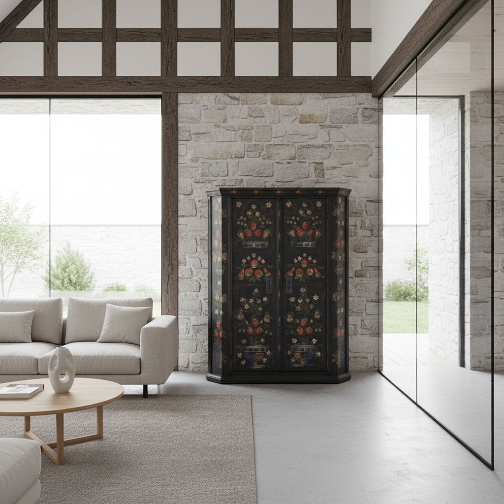 Bauernschrank | schwarz bemalt