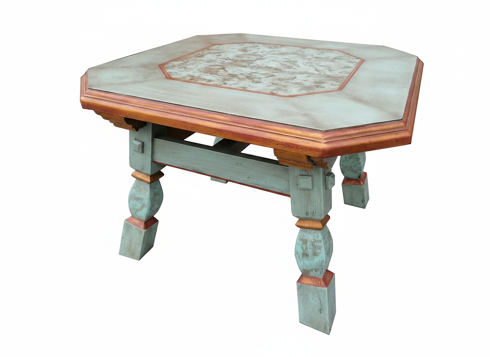 Bauerntisch | Voglauer 1700 blau Couchtisch 90x90 cm