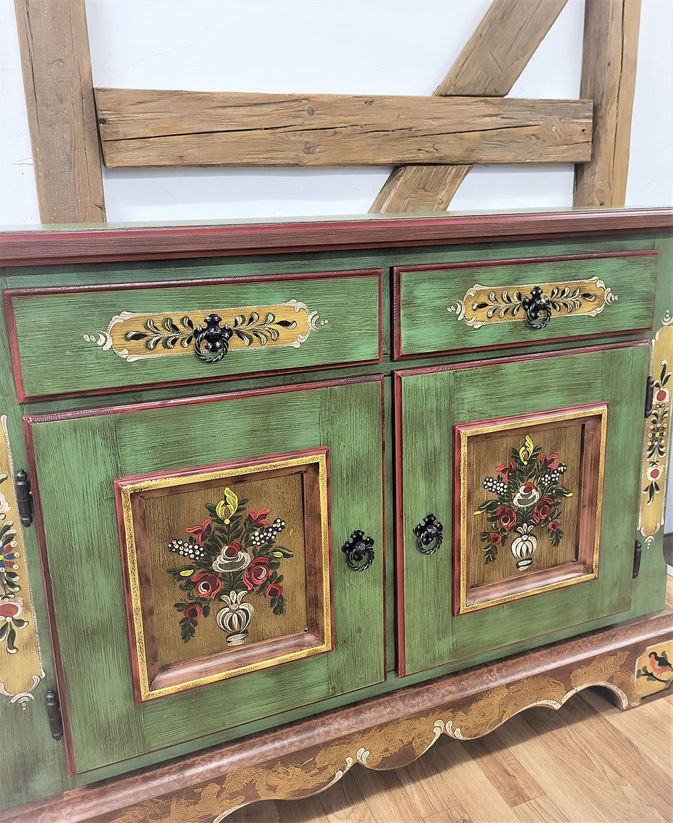 Miniaturbild: Bauernkommode | Voglauer 1800 grün 2 Türen 2 Schubladen