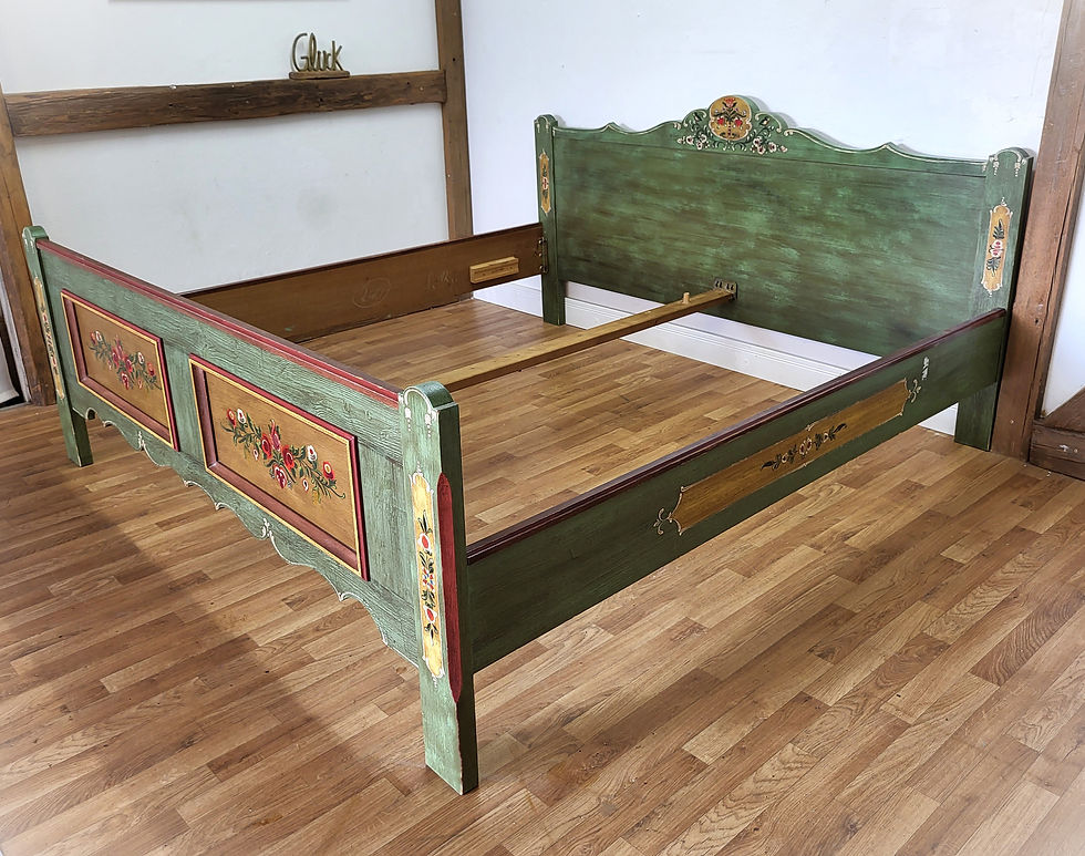 Miniaturbild: Bauernbett | Voglauer 1800 grün Doppelbett 200x200 cm