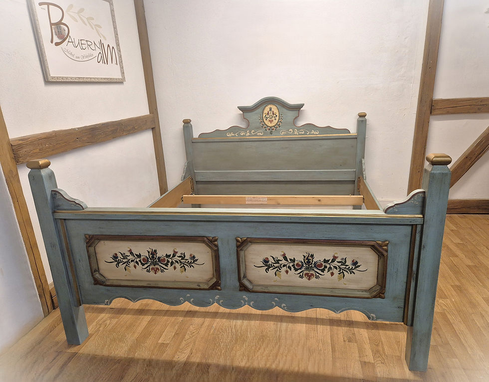 Miniaturbild: Bauernbett | Voglauer 1700 blau Doppelbett 180x200 cm Schwung