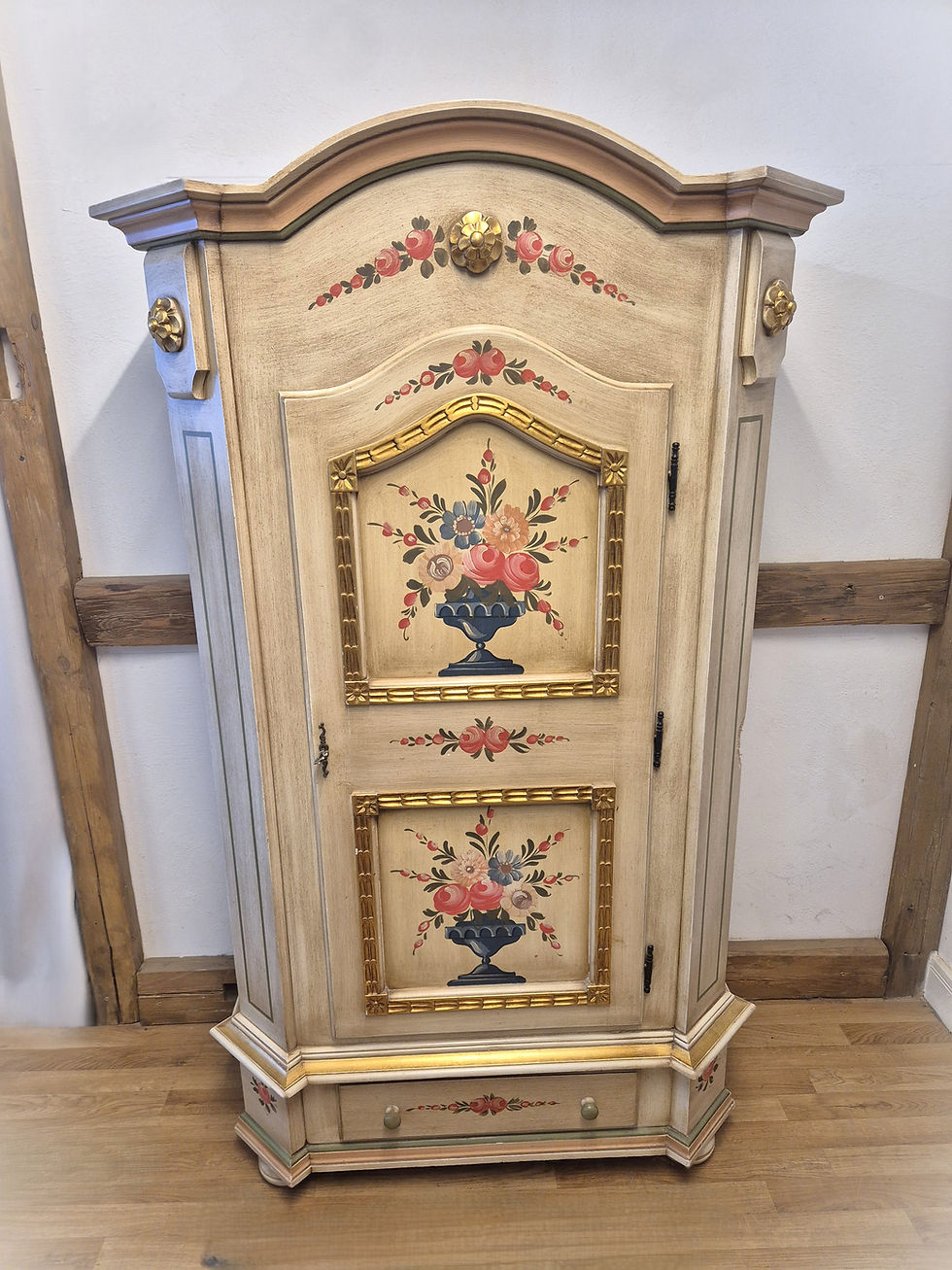 Miniaturbild: Bauernschrank | 1 Tür beige bemalt