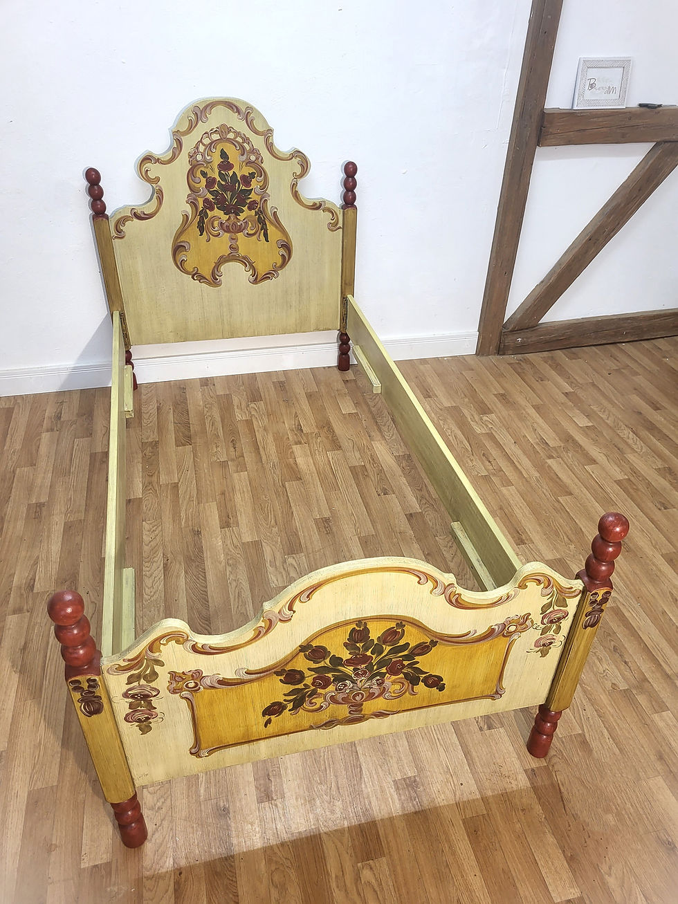 Miniaturbild: Bauernbett | bemalt Einzelbett 90x190 cm Landhausstil