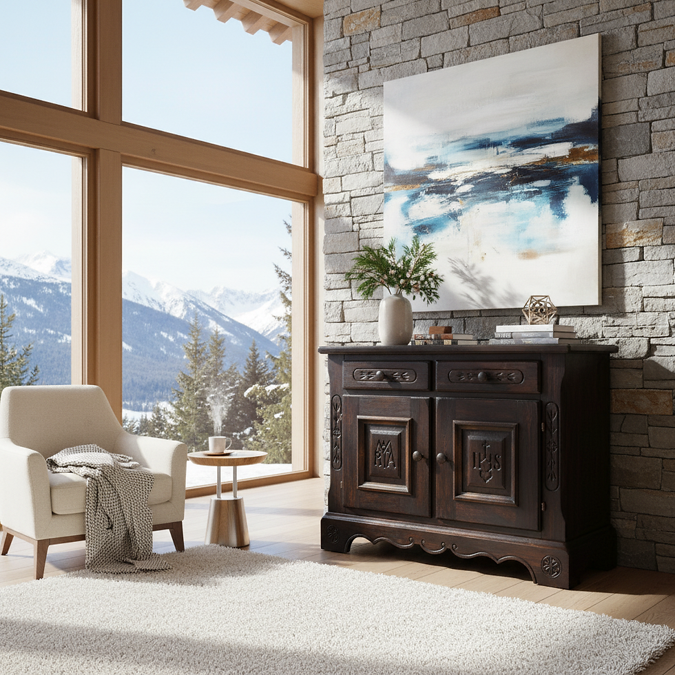 Bauernkommode | Voglauer 1600 dunkel 2 Türen 2 Schubladen