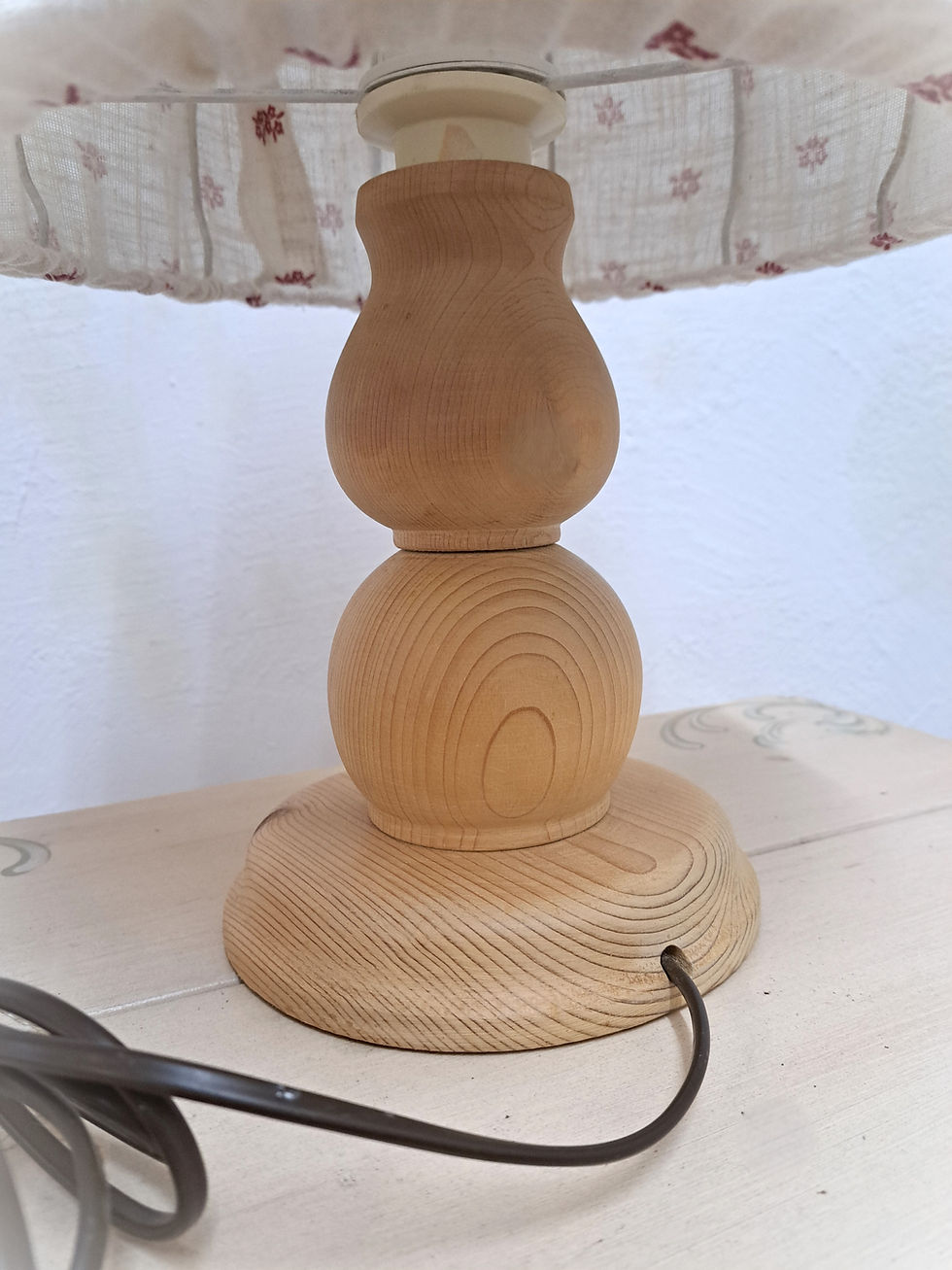 Miniaturbild: Bauernlampe Voglauer Anno 1900 Tischlampe Stoffschirm
