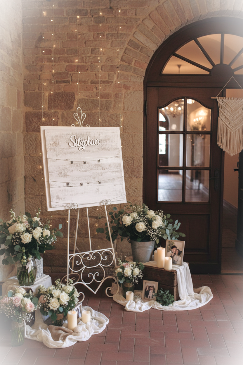 Willkommensschild Hochzeit | Sitzplan weiß