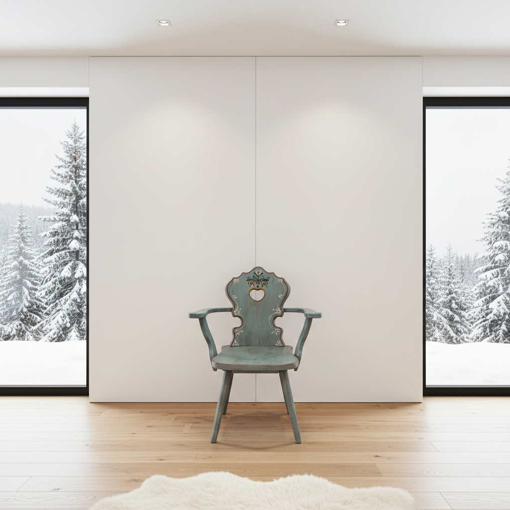 Bauernstühle mit Herz | Voglauer 1700 blau Armlehnstuhl